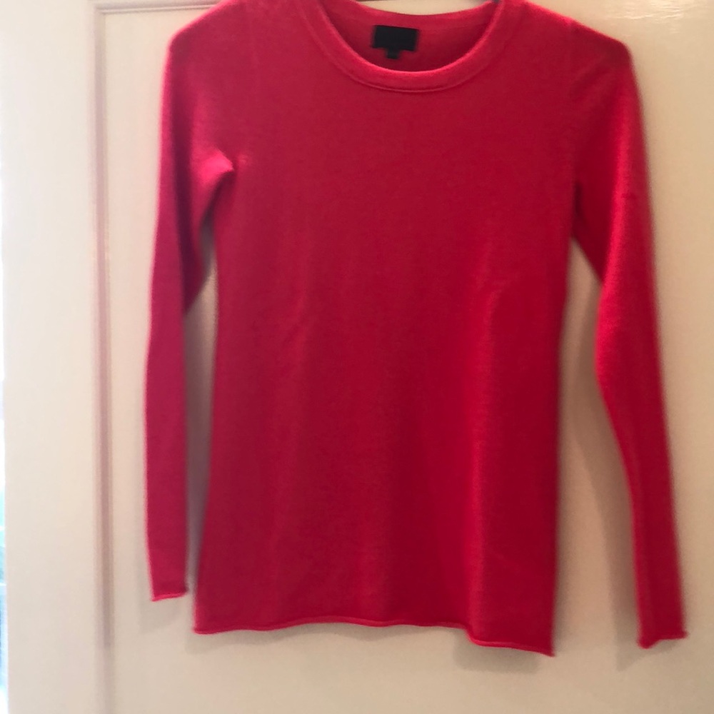 Jcrew Cashmere Bright Fire Engine Red Sweater - image 1